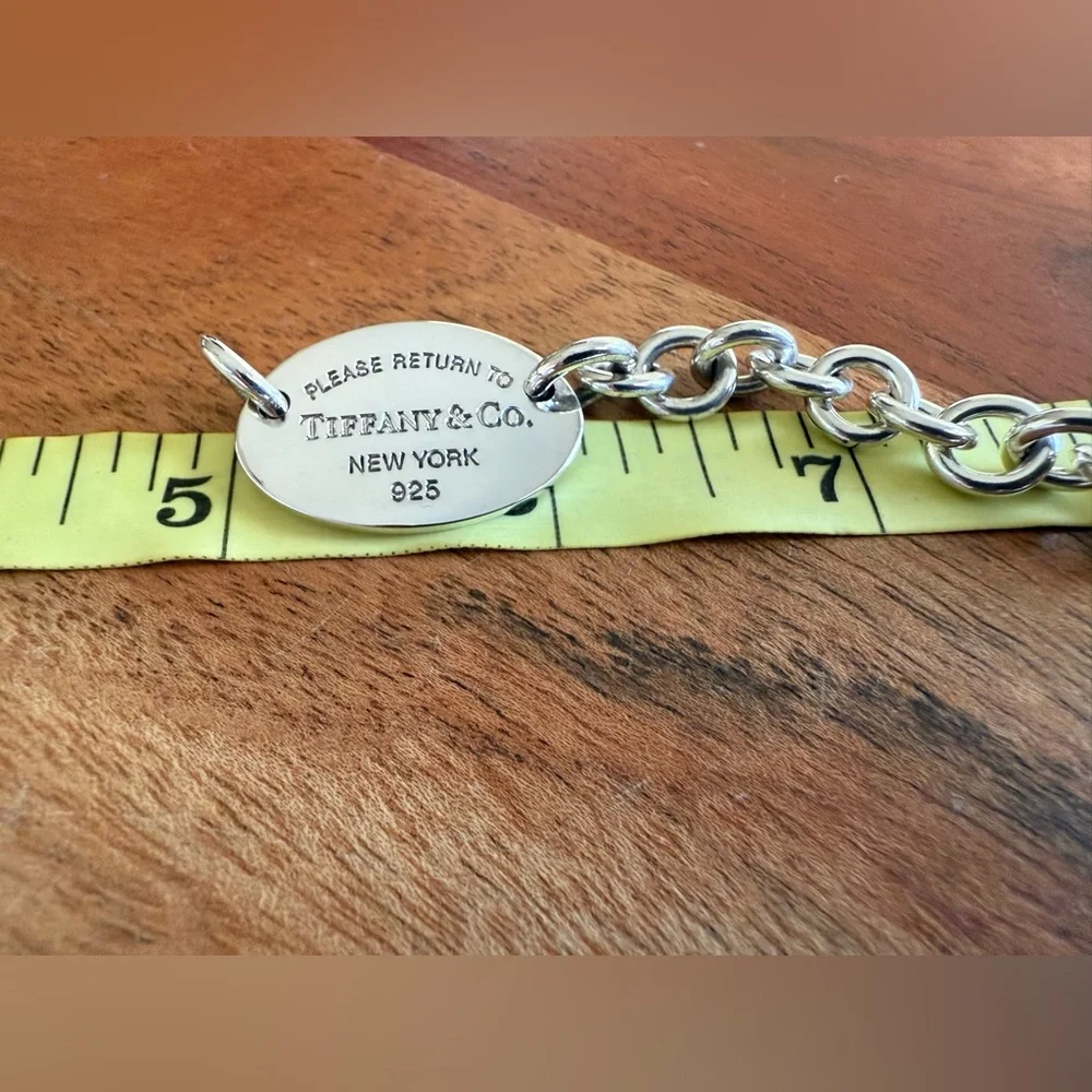 Modern Version Tiffany&Co. Please Return To Oval Tag Necklace 15.25” - Picture 7 of 9
